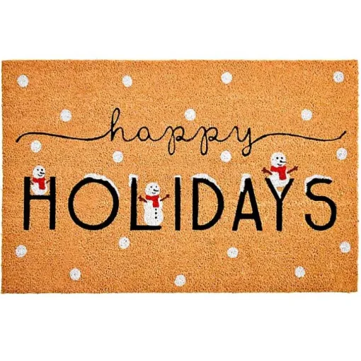 Happy Holidays Snowmen Doormat