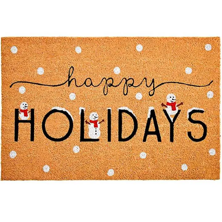 Happy Holidays Snowmen Doormat