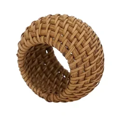 Hazelnut Woven Rattan Napkin Rings, Set of 4