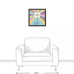 He is Risen Colorful Framed Canvas Art Print