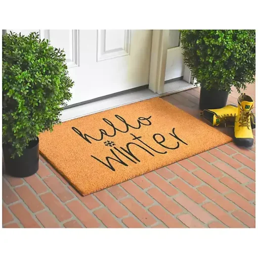 Hello Winter Coir Doormat