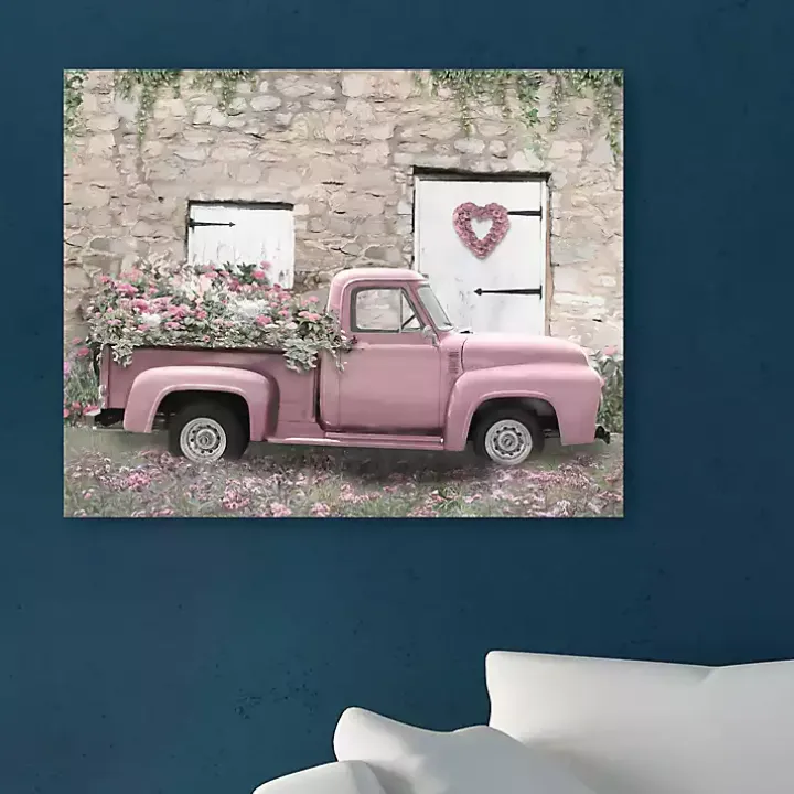 Hideaway Pink Truck Canvas Art Print