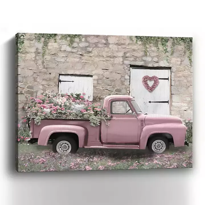 Hideaway Pink Truck Canvas Art Print