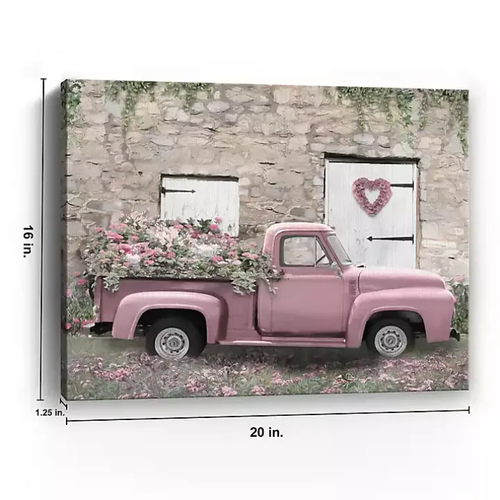 Hideaway Pink Truck Canvas Art Print