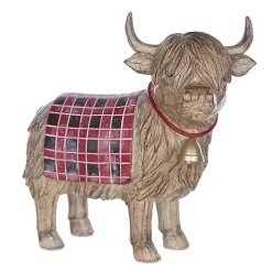 Highland Cow Christmas Figurines, Set of 2