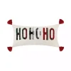 Ho Ho Ho Tassel Plaid Christmas Lumbar Pillow