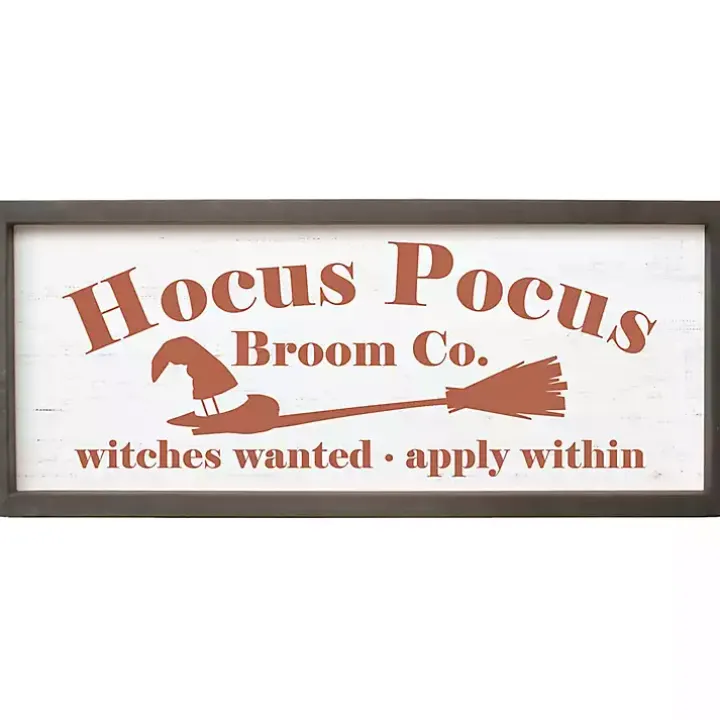 Hocus Pocus Broom Framed Wall Plaque