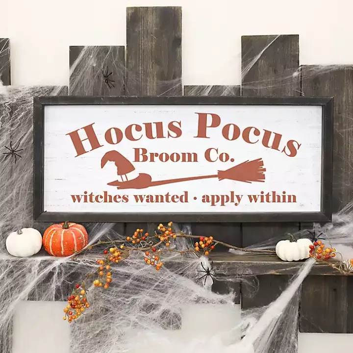 Hocus Pocus Broom Framed Wall Plaque