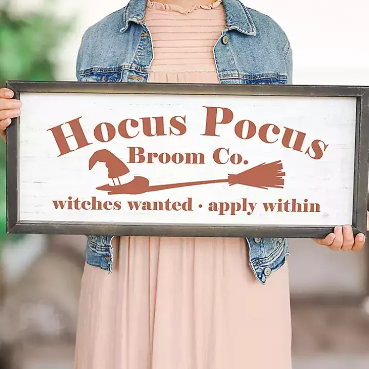 Hocus Pocus Broom Framed Wall Plaque