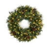 Holiday Pine Needle Cabin Pre-Lit Wreath