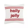 Holly Jolly Double Stripe Christmas Throw Pillow