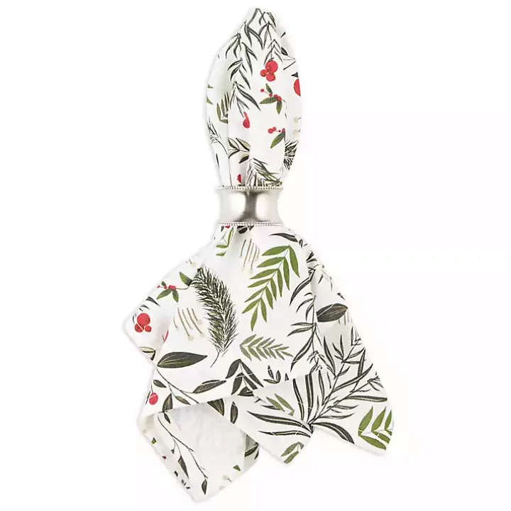 Holly Twigs Cotton Napkins, Set of 6