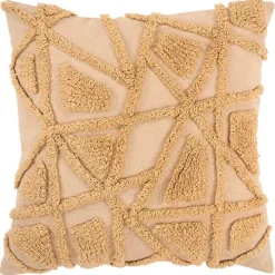 Honey Geo Tufted Throw Pillow