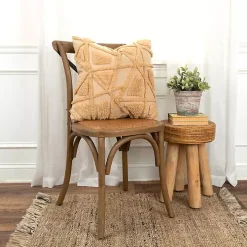 Honey Geo Tufted Throw Pillow