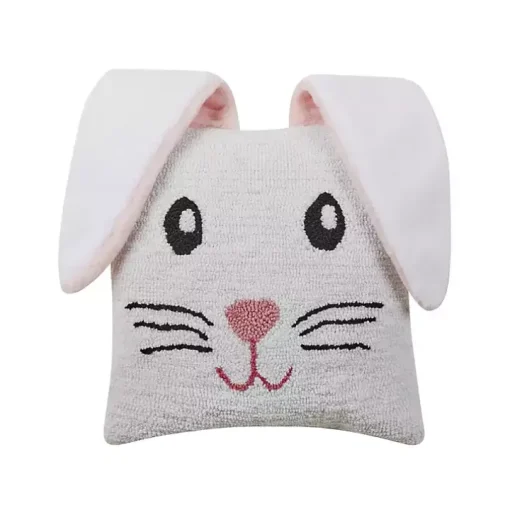 Hooked Bunny Ears Easter Throw Pillow