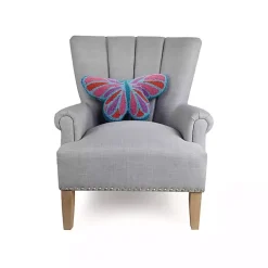 Hooked Butterfly Throw Pillow