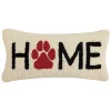 Hooked Home Paw Print Lumbar Pillow