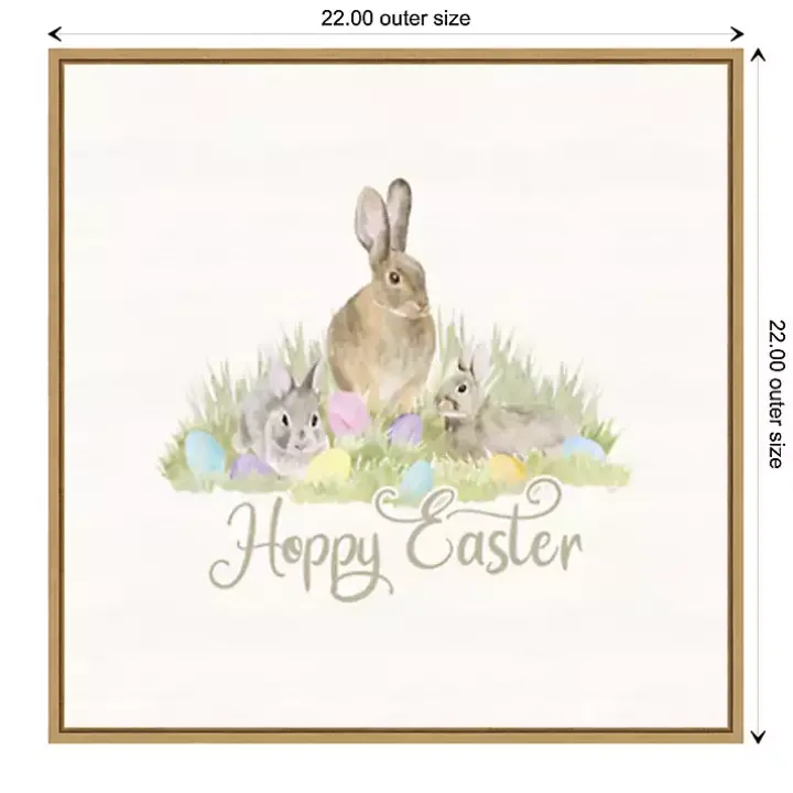 Hoppy Easter Bunnies Framed Canvas Art Print