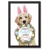 Hoppy Easter Puppy Framed Canvas Print