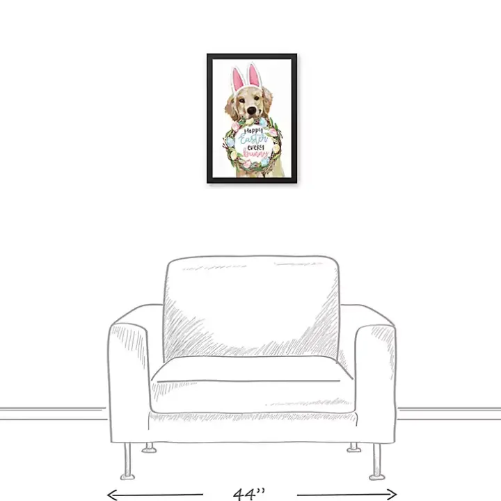 Hoppy Easter Puppy Framed Canvas Print