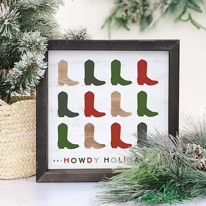 Howdy Holidays Wall Plaque
