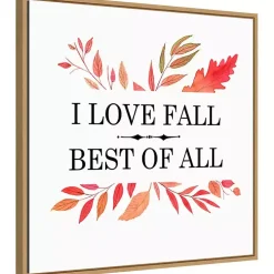 I Love Fall Best Leaves Framed Wall Art