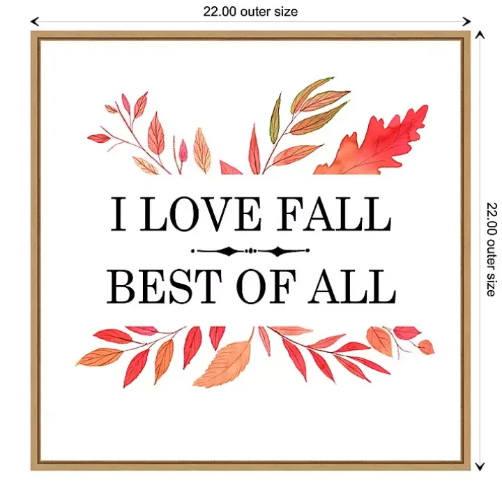 I Love Fall Best Leaves Framed Wall Art