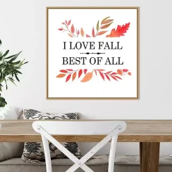 I Love Fall Best Leaves Framed Wall Art