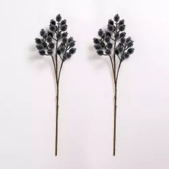 Iced Blue Berry Stems, Set of 2