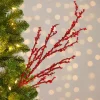 Iced Red Branch Christmas Tree Pick