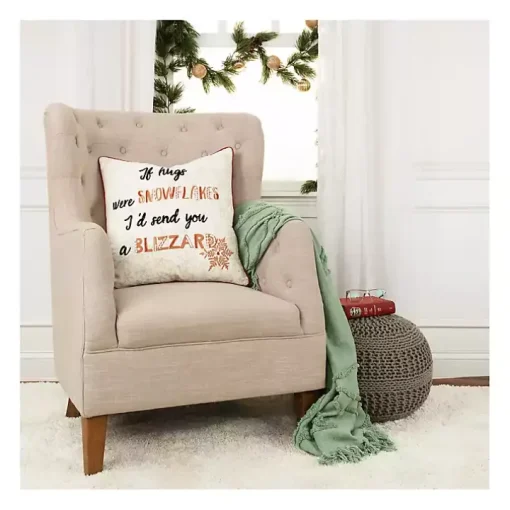If Hugs were Snowflakes Christmas Throw Pillow