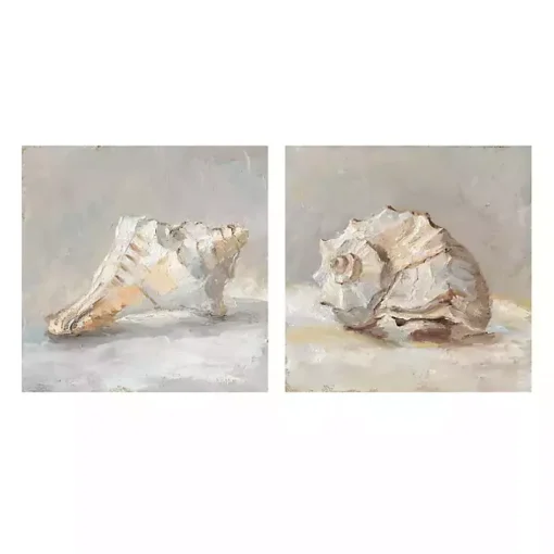 Impressionist Shell Canvas Art Prints, Set of 2