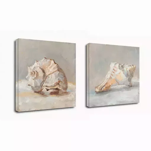 Impressionist Shell Canvas Art Prints, Set of 2