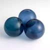 Indigo Glass Orbs, Set of 3