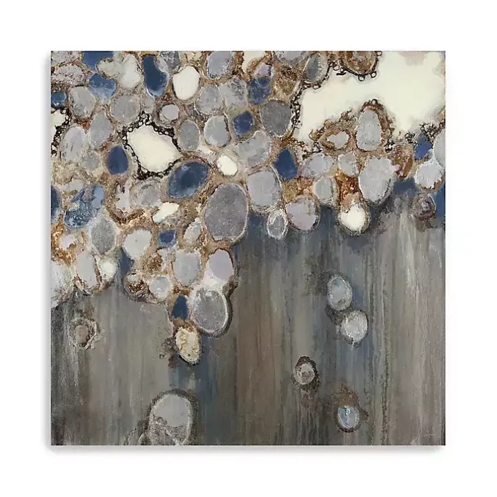 Indigo Oyster Shells Abstract Canvas Art Print