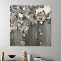 Indigo Oyster Shells Abstract Canvas Art Print