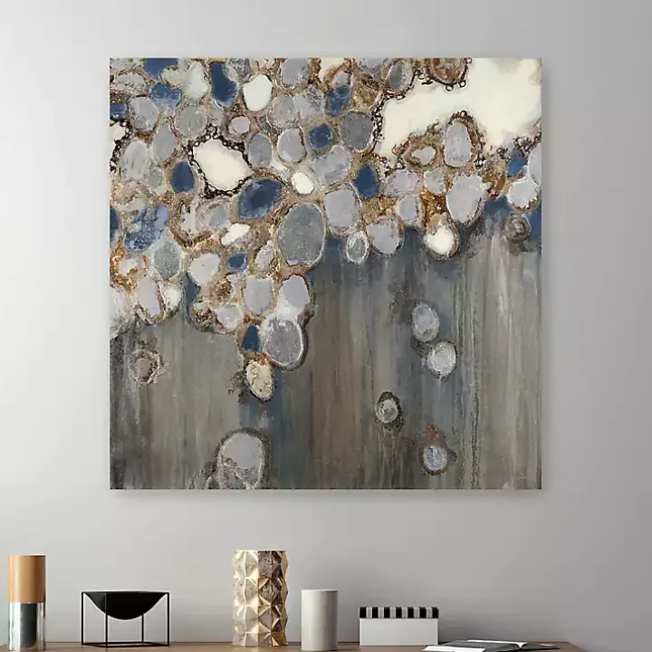 Indigo Oyster Shells Abstract Canvas Art Print
