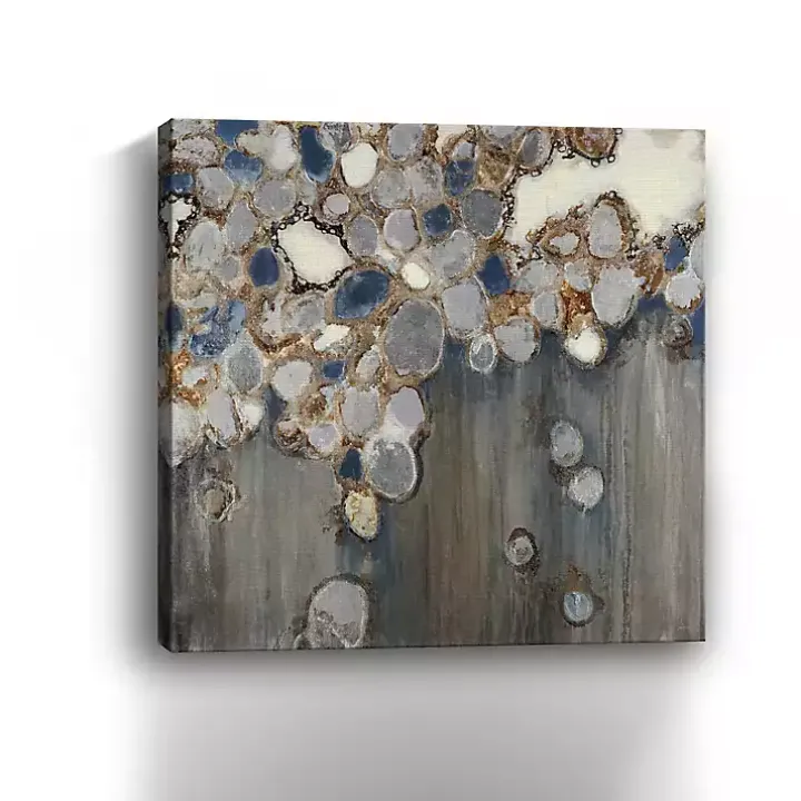 Indigo Oyster Shells Abstract Canvas Art Print