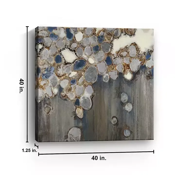 Indigo Oyster Shells Abstract Canvas Art Print