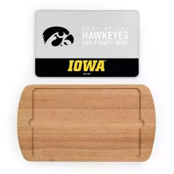 Iowa Hawkeyes Wood and Glass Serving Board