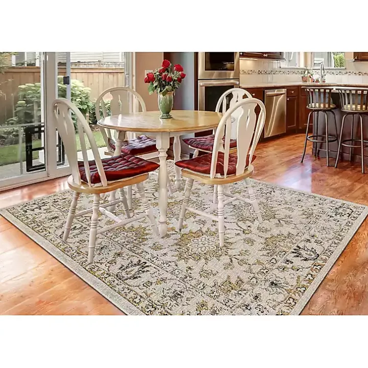 Irene Yellow Daffodil Outdoor Area Rug, 4x7