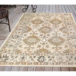 Irene Yellow Daffodil Outdoor Area Rug, 4x7
