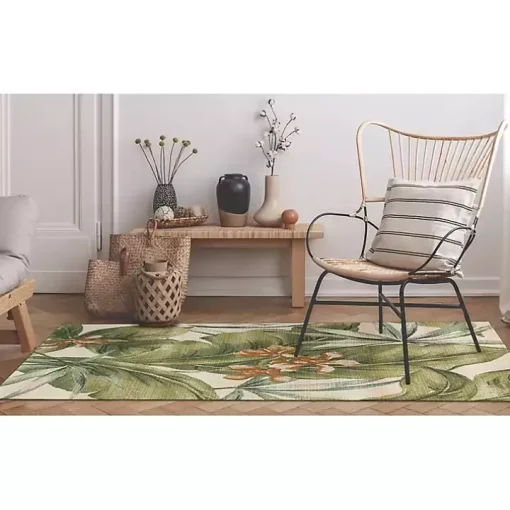 Island Leaf Outdoor Rug, 4x7