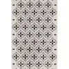 Ivory & Black Quatrefoil Indoor/Outdoor Rug, 4x6