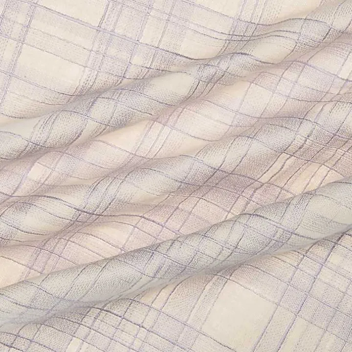 Ivory & Lilac Handwoven Plaid Throw Pillow