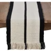 Ivory and Black Heavy Rug Table Runner