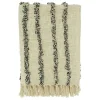 Ivory and Black Tufted Lines Throw