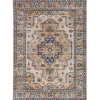 Ivory and Gold Julian Washable Area Rug, 5x7
