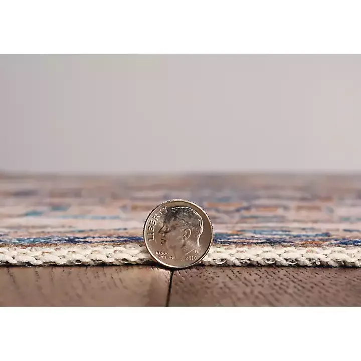 Ivory and Gold Julian Washable Area Rug, 5x7