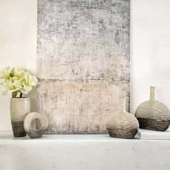 Ivory and Gray Ceramic Ring Sculpture